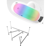 Угловая акриловая ванна 150 х 100 с каркасом Lavinia Boho Bell Pro в наборе 4 в 1 S3-370215PR