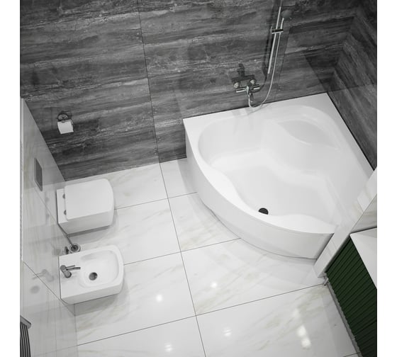 Угловая акриловая ванна 150 х 150 с каркасом Lavinia Boho Aveo в наборе 2 в 1 S1-37040150