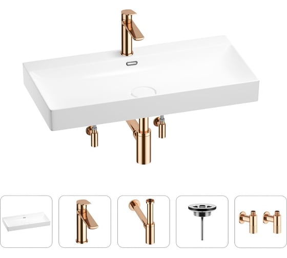 Раковина для ванной Wellsee Bromanceв наборе 5 в 1 201005529 1