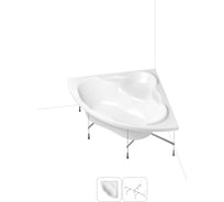 Угловая акриловая ванна 140 х 140 с каркасом Lavinia Boho Elegantв наборе 2 в 1 S1-37050140