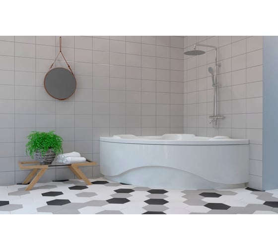 Угловая акриловая ванна 140 х 140 с каркасом Lavinia Boho Elegantв наборе 2 в 1 S1-37050140