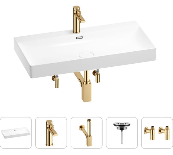 Раковина для ванной Wellsee Bromance в наборе 5 в 1 201005543 1