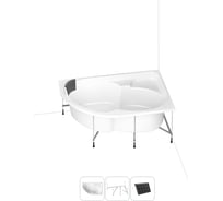 Угловая акриловая ванна 170 х 105 с каркасом Lavinia Boho Grance Hill в наборе 3 в 1 S1-370317PR