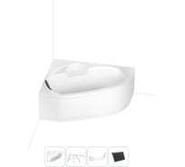 Угловая акриловая ванна 160 х 105 с каркасом и экраном Lavinia Boho Bell Pro в наборе 4 в 1 S2-370216PL