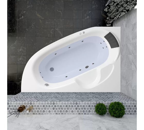 Гидромассажная акриловая ванна 140 х 95 Lavinia Boho Bell Pro в наборе 4 в 1 36097H00