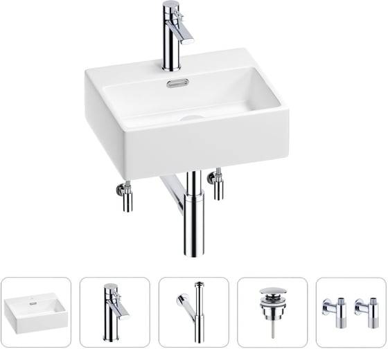 Раковина для ванной Wellsee Graceful Pro в наборе 5в1 201004561 1