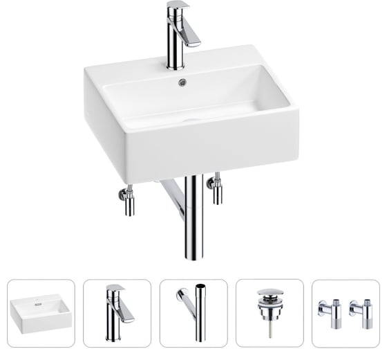 Раковина для ванной Wellsee Graceful Pro в наборе 5в1 201004596 1