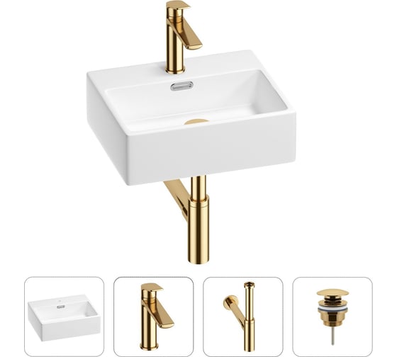 Раковина для ванной Wellsee Graceful Pro в наборе 4в1 201002883 1