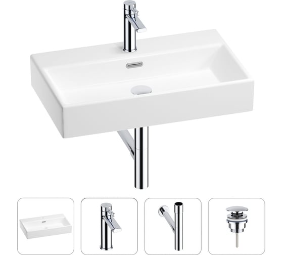 Раковина для ванной Wellsee Graceful Pro в наборе 4в1 201002976 1