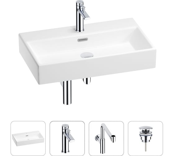 Раковина для ванной Wellsee Graceful Pro в наборе 4в1 201002996 1