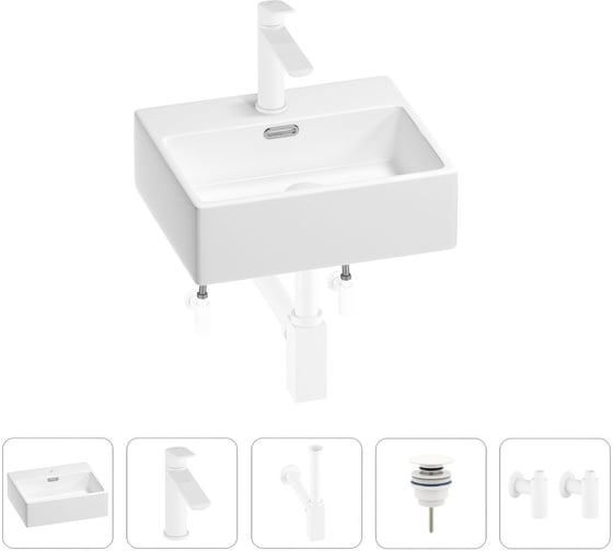 Раковина для ванной Wellsee Graceful Pro в наборе 5в1 201004540 1