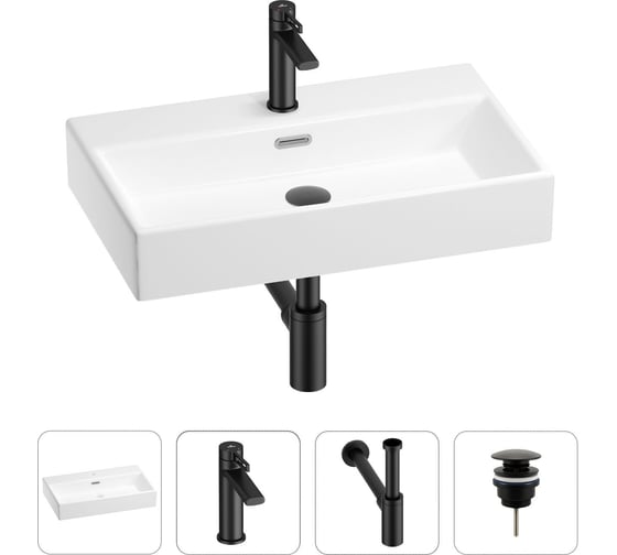 Раковина для ванной Wellsee Graceful Pro в наборе 4в1 201002957 1
