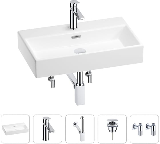 Раковина для ванной Wellsee Graceful Pro в наборе 5в1 201004636 1