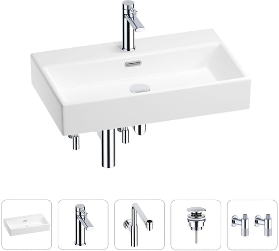 Раковина для ванной Wellsee Graceful Pro в наборе 5в1 201004671 1