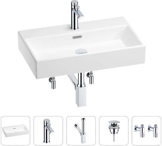 Раковина для ванной Wellsee Graceful Pro в наборе 5в1 201004641 1