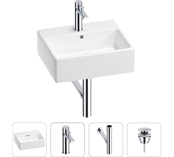 Раковина для ванной Wellsee Graceful Pro в наборе 4в1 201002926 1