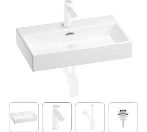 Раковина для ванной Wellsee Graceful Pro в наборе 4в1 201002965 1