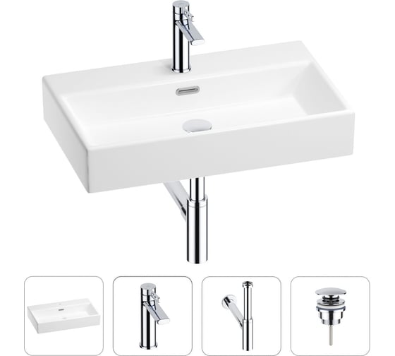Раковина для ванной Wellsee Graceful Pro в наборе 4в1 201002986 1