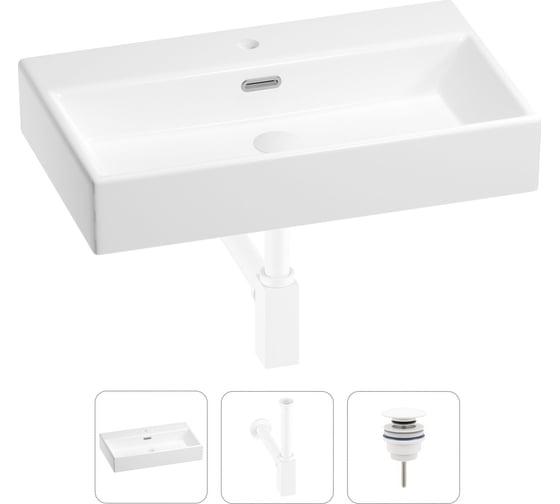 Раковина для ванной Wellsee Graceful Pro в наборе 3в1 201001360 1