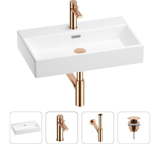 Раковина для ванной Wellsee Graceful Pro в наборе 4в1 201002989 1