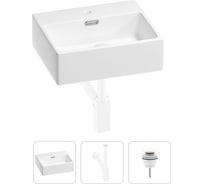 Раковина для ванной Wellsee Graceful Pro в наборе 3в1 201001310