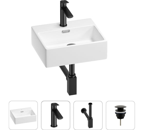 Раковина для ванной Wellsee Graceful Pro в наборе 4в1 201002862 1