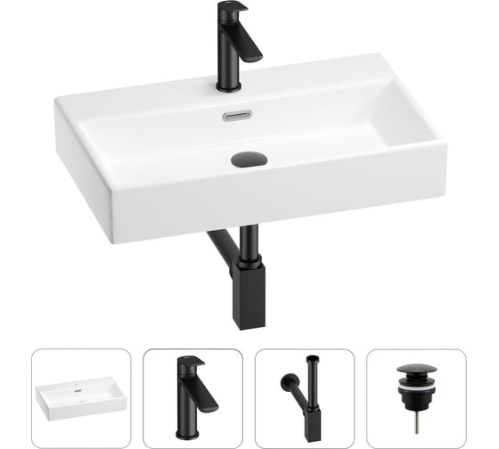 Раковина для ванной Wellsee Graceful Pro в наборе 4в1 201002962 1