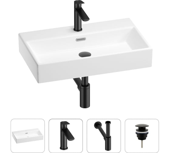 Раковина для ванной Wellsee Graceful Pro в наборе 4в1 201002952