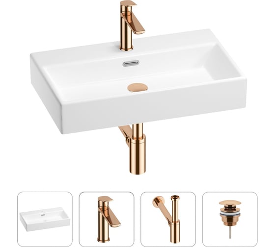 Раковина для ванной Wellsee Graceful Pro в наборе 4в1 201002954 1