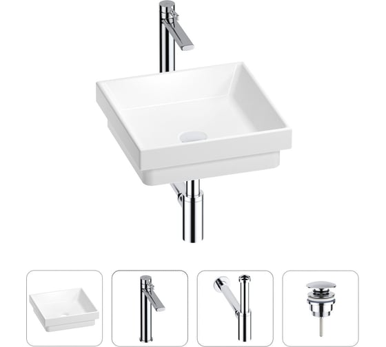 Раковина для ванной Wellsee Doux в наборе 4 в 1 201002181 1