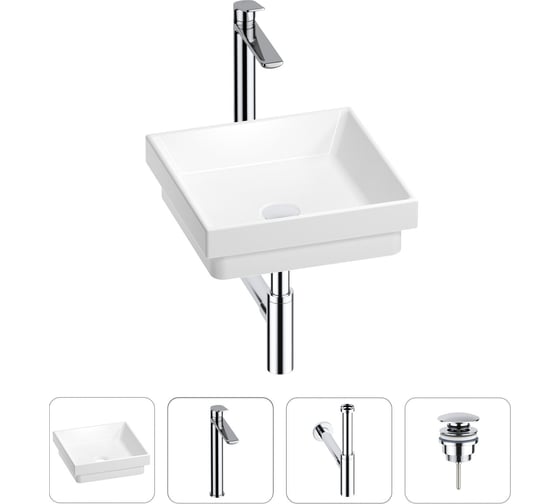 Раковина для ванной Wellsee Doux в наборе 4 в 1 201002236 1