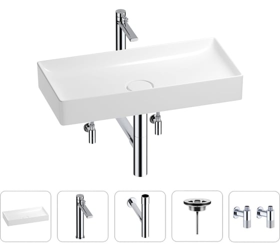 Раковина для ванной Wellsee Pure BY Wellsee в наборе 5 в 1 201004451 1