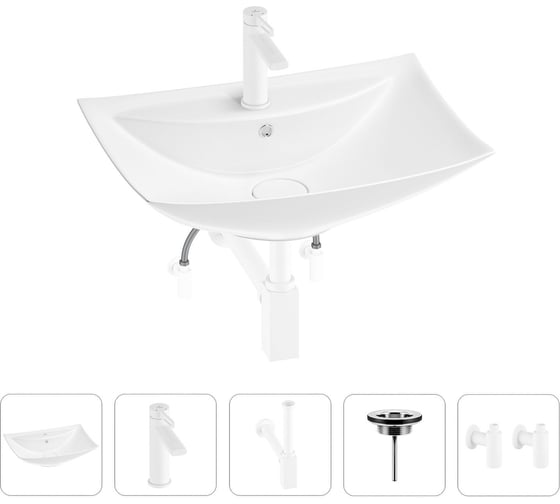 Раковина для ванной Wellsee Cerulean в наборе 5 в 1 201004695 1