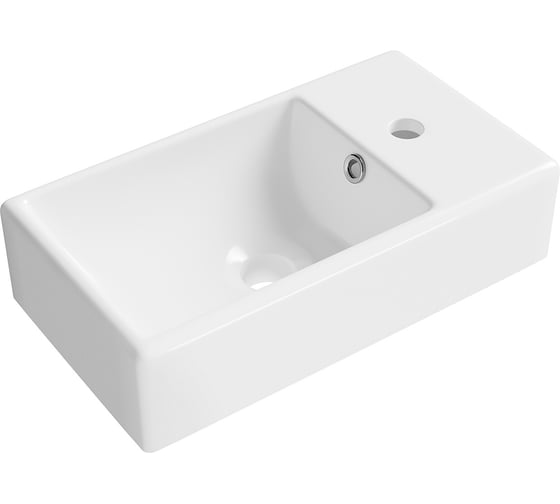 Подвесная/накладная раковина для ванной Wellsee WC Area прямоугольная, ширина умывальника 40 см, цвет глянцевый белый 151801000