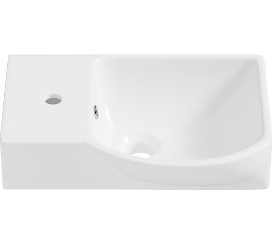 Маленькая раковина в ванную комнату или туалет Wellsee WC Area : подвесная или накладная, ширина умывальника 45 см, цвет глянцевый белый 151808000