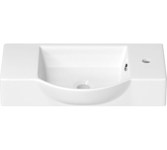 Маленькая раковина в ванную комнату или туалет Wellsee WC Area : подвесная или накладная, ширина умывальника 55 см, цвет глянцевый белый 151809000