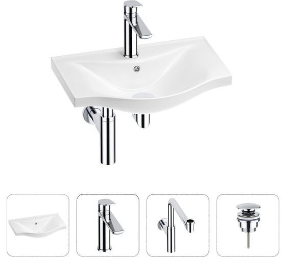 Раковина для ванной в наборе 4 в 1 Wellsee Bisou 201003391 1