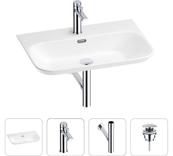 Раковина для ванной Wellsee Éclatant 2.0 в наборе 4 в 1 201003776 1