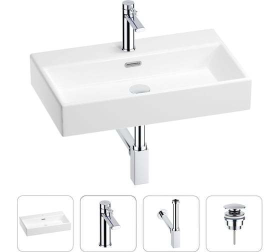 Раковина для ванной Wellsee Graceful Pro в наборе 4 в 1 201002966