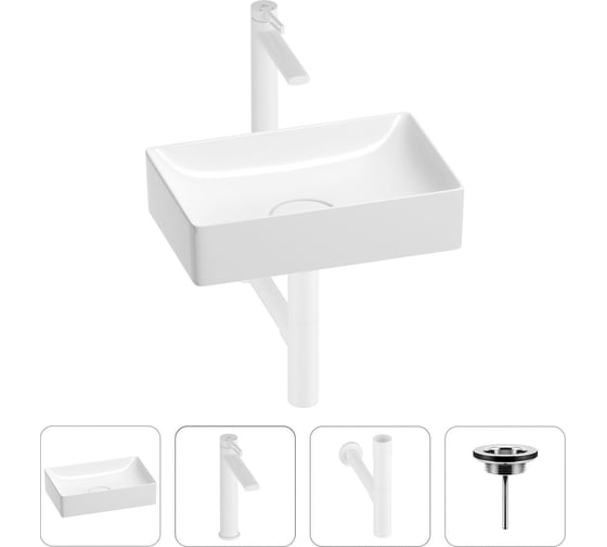 Раковина для ванной Wellsee Pure BY Wellsee в наборе 4 в 1 201002560 1