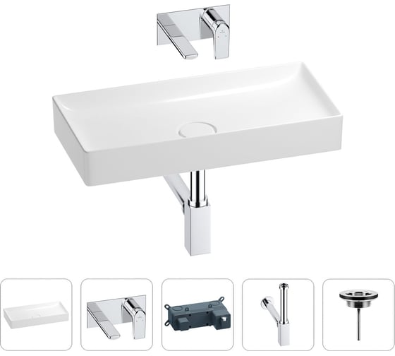 Раковина для ванной Wellsee Pure BY в наборе 4 в 1 201002731 1