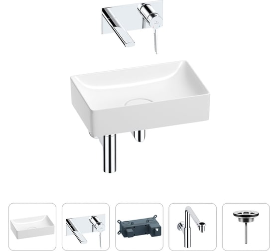 Раковина для ванной Wellsee Pure BY в наборе 4 в 1 201002596 1