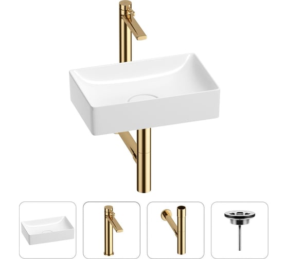 Раковина для ванной Wellsee Pure BY Wellsee в наборе 4в1 201002558 1
