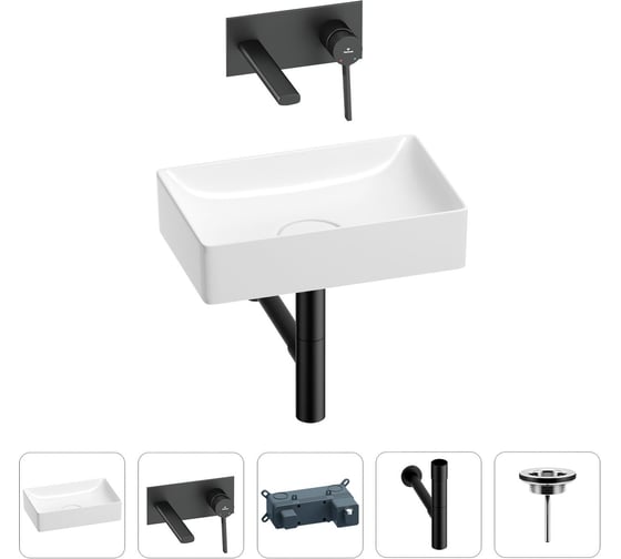 Раковина для ванной Wellsee Pure BY Wellsee в наборе 4в1 201002567 1