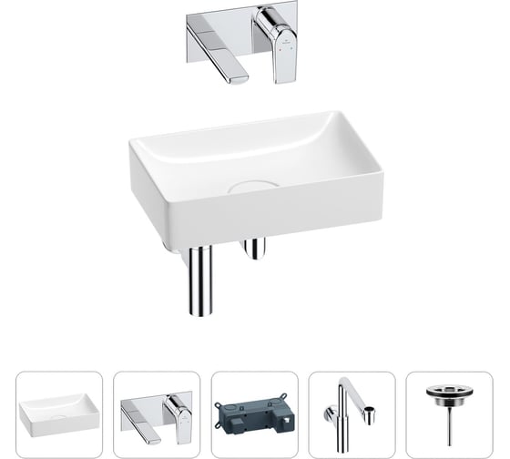 Раковина для ванной Wellsee Pure BY201002591 в наборе 4 в 1 201002591 1