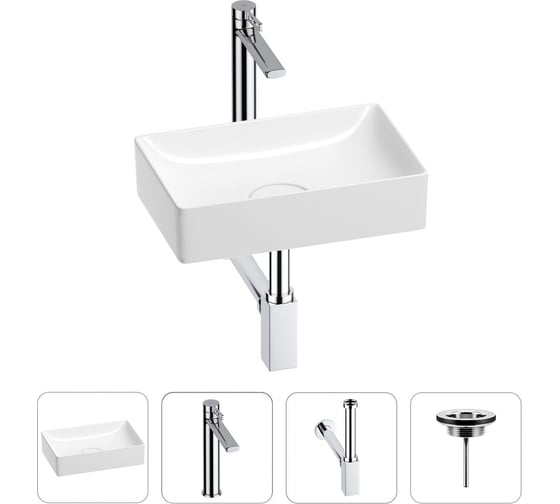 Раковина для ванной Wellsee Pure BY Wellsee в наборе 4в1 201002541 1