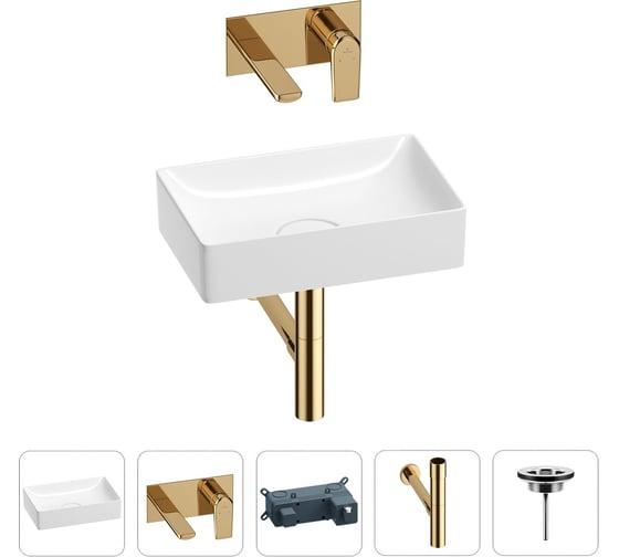 Раковина для ванной Wellsee Pure BY в наборе 4в1 201002563 1