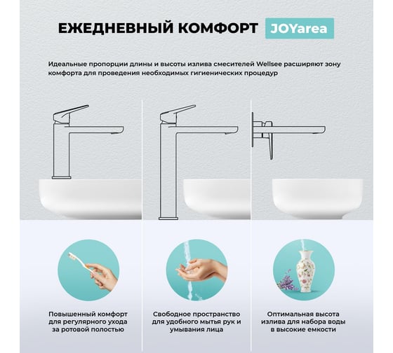 Раковина для ванной Wellsee Pure BY в наборе 4в1 201002698