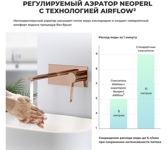 Раковина для ванной Wellsee Pure BY201002719 в наборе 4 в 1 201002719
