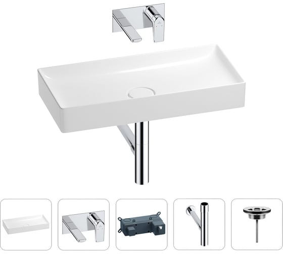 Раковина для ванной Wellsee Pure BY в наборе 4в1 201002751